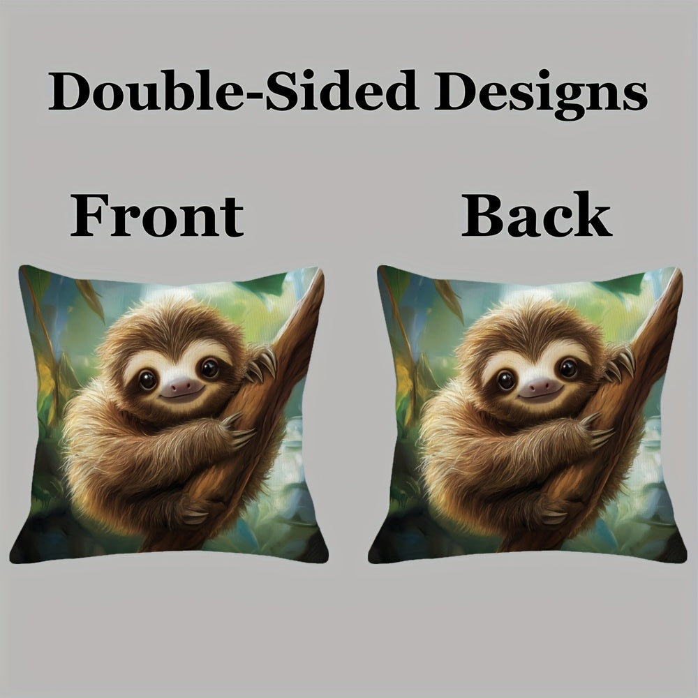 Cute Whimsical Sloth Cushion Cover