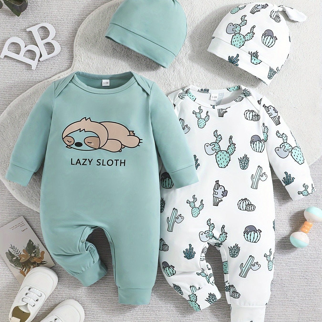 2 Piece Set Lazy Sloth Outfits with Matching Hats