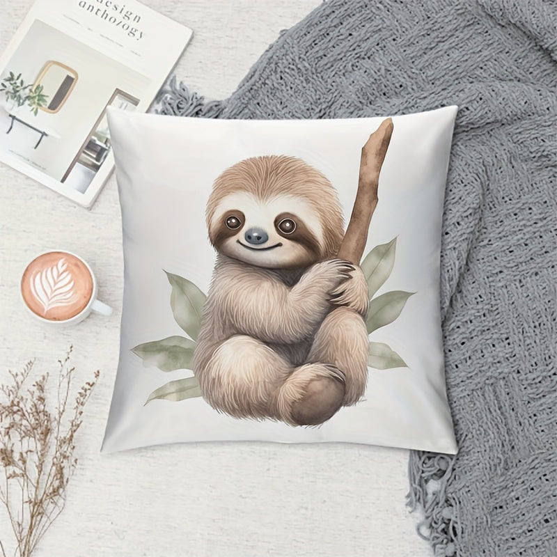 Cute Sloth Hugging a Branch Cushion Cover