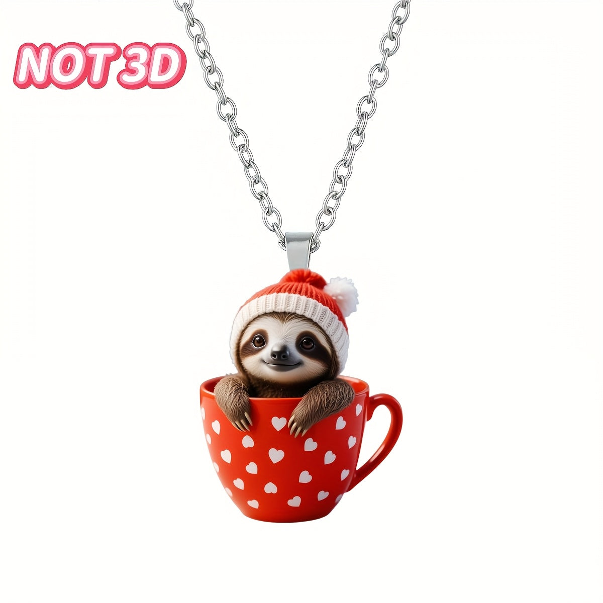 Cute Sloth Christmas Hat Necklace