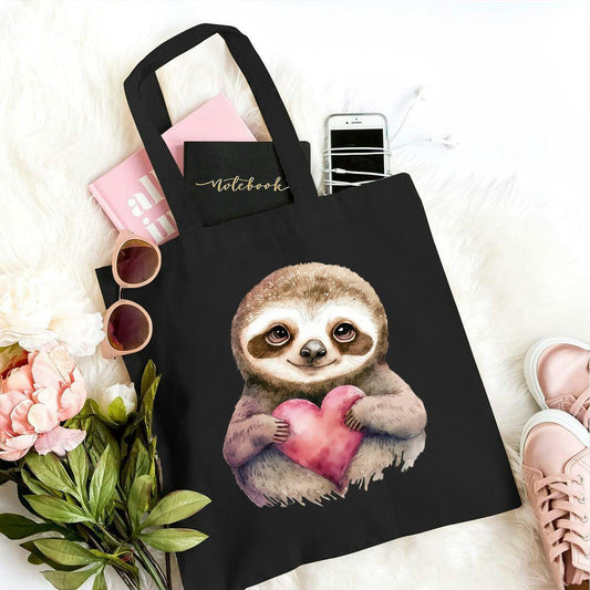 Cute Sloth Heart Tote Bag