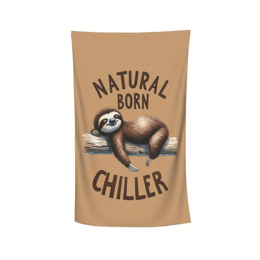 Natural Born Chiller Sloth Beach Towel