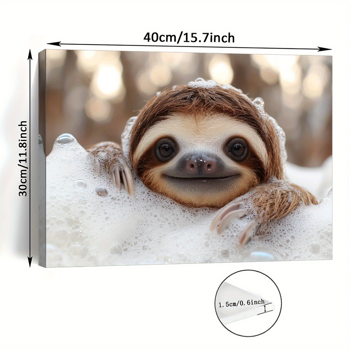 Sloth in Bubbles Canvas