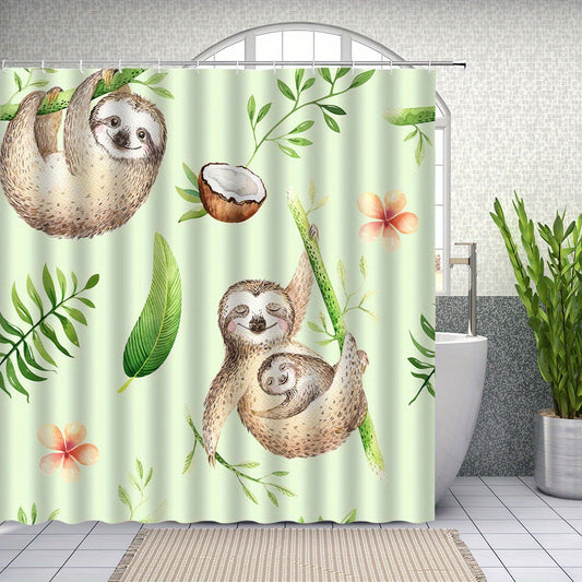 Tropical Sloth Shower Curtain