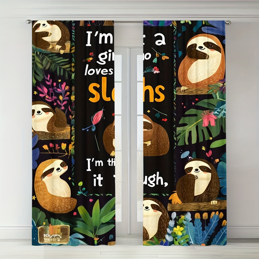 "I'm a Girl Who Loves Sloths" Curtains