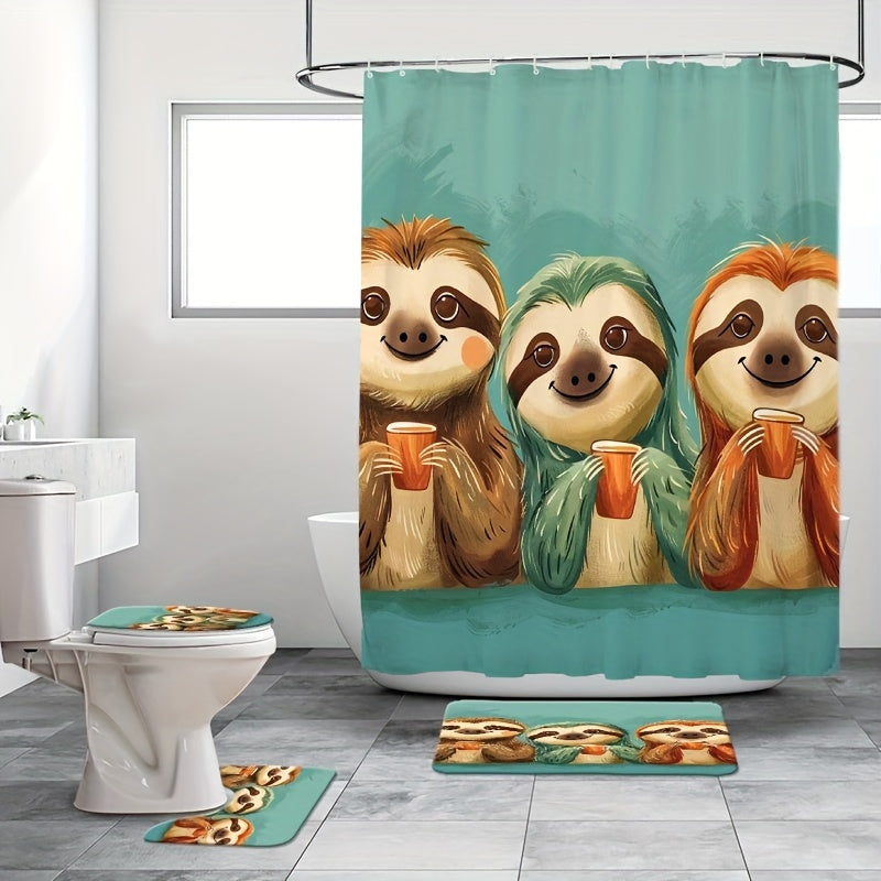 Sloths Drinking Beverage Shower Curtain