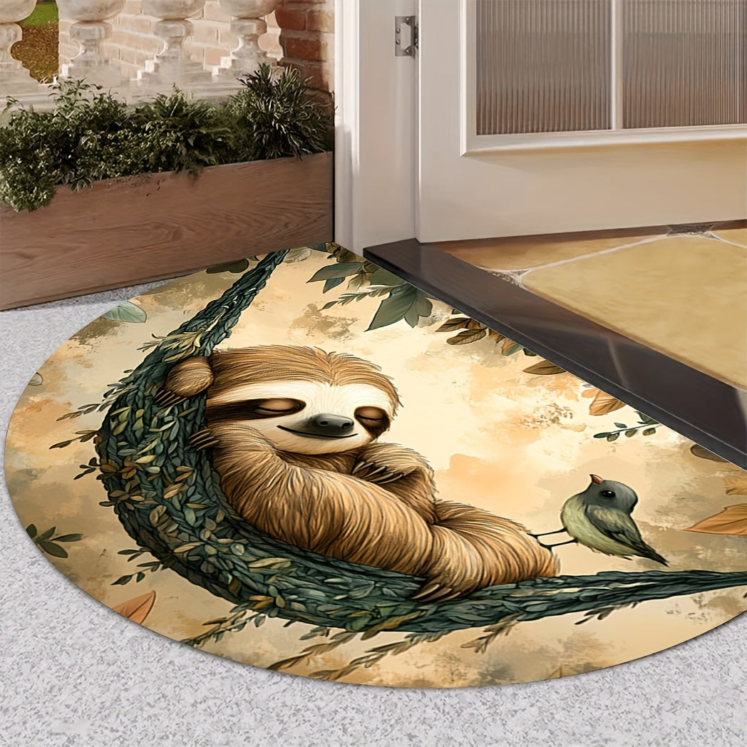 Half Circle Sloth Door Mat