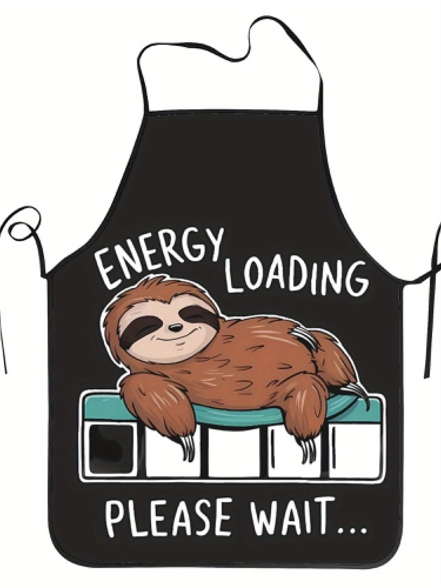 Energy Loading Please Wait Sloth Apron