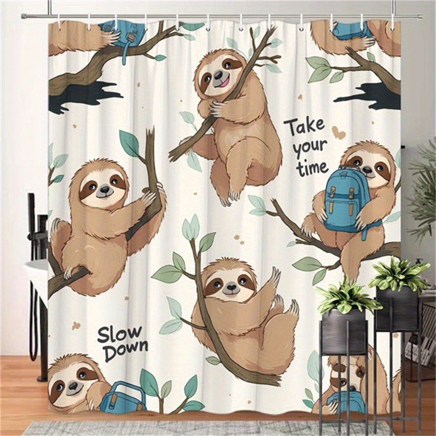 Sloth Themed Shower Curtain