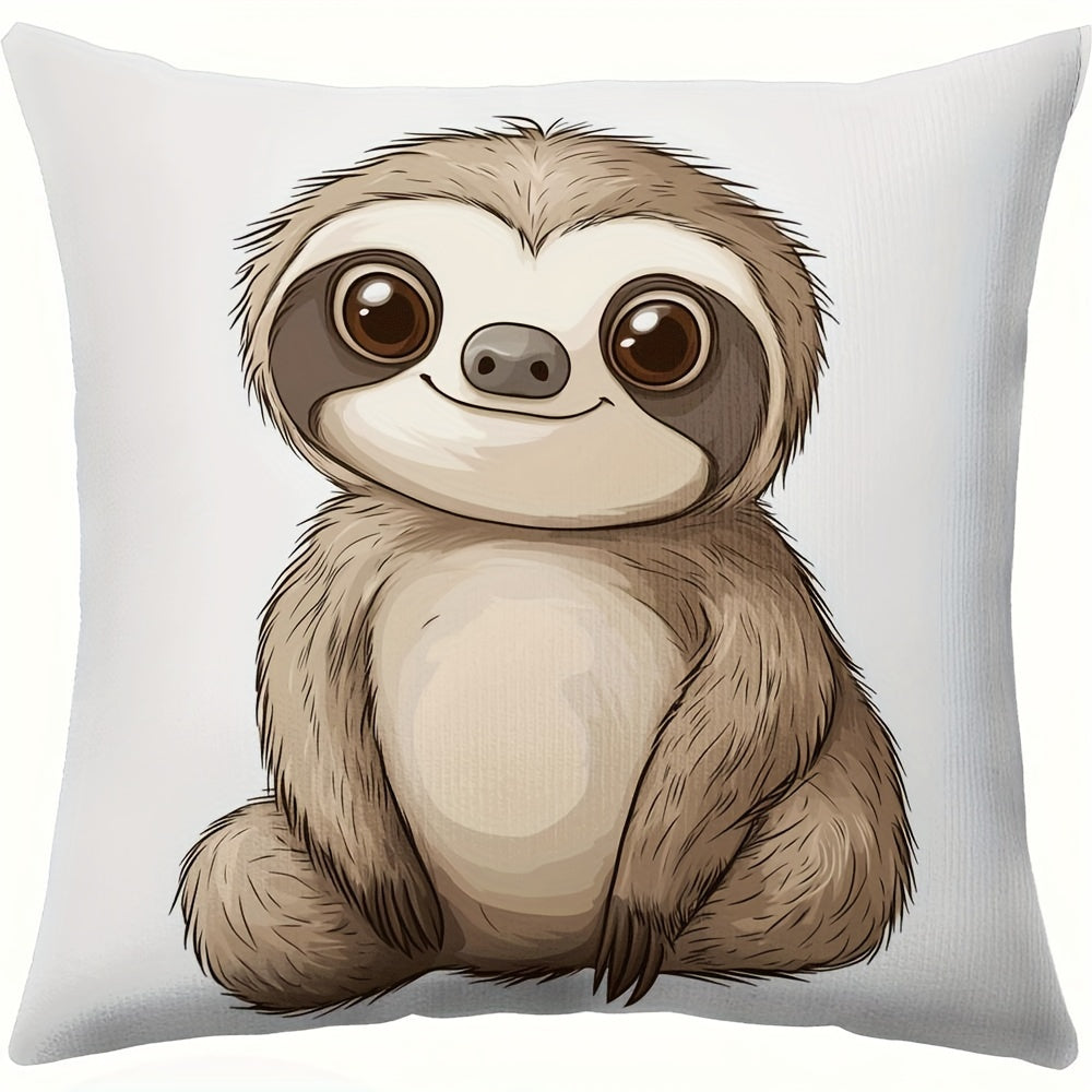 Cute Sloth Cartoon Cushion Cover