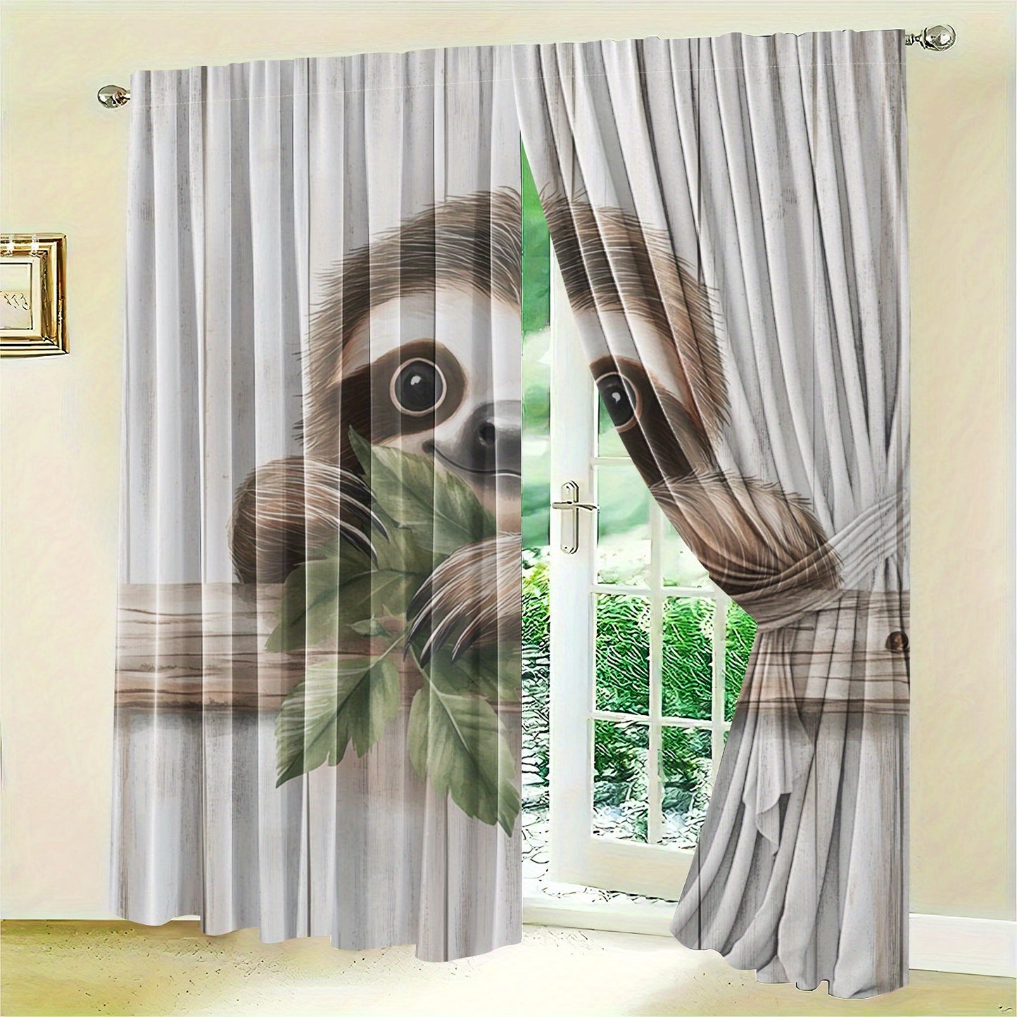 Cute Sloth Print Blackout Curtains