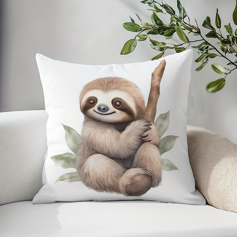 Cute Sloth Hugging a Branch Cushion Cover