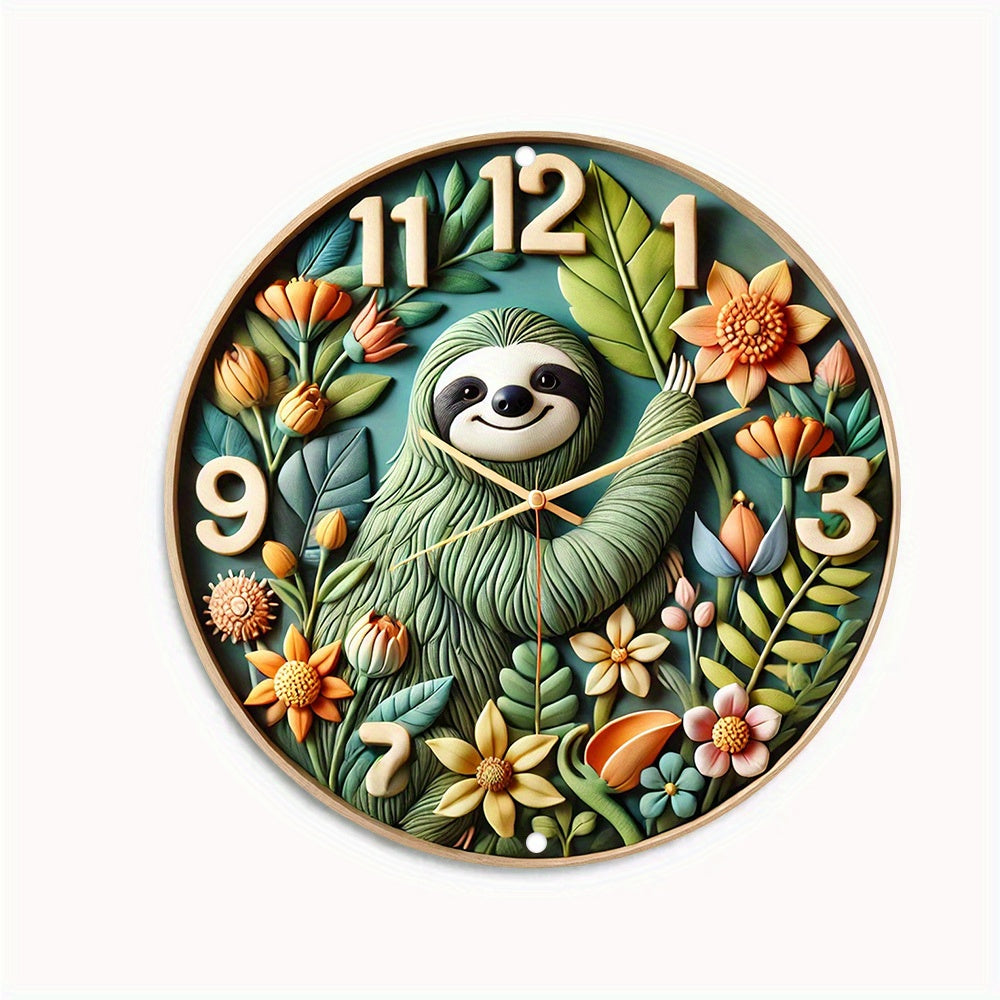 Tropical Sloth Wall Clock