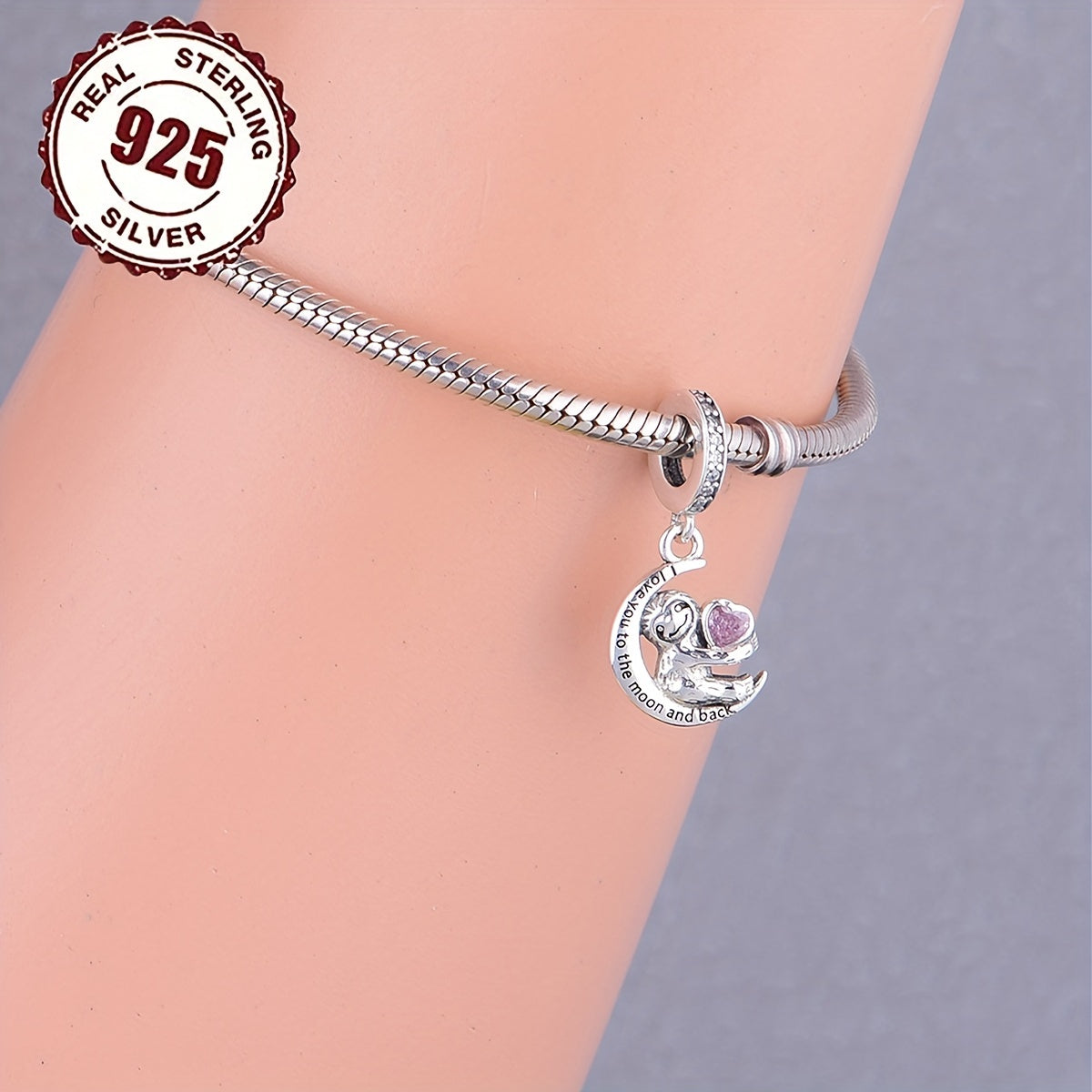 Sterling Silver Sloth Bracelet or Necklace Charm