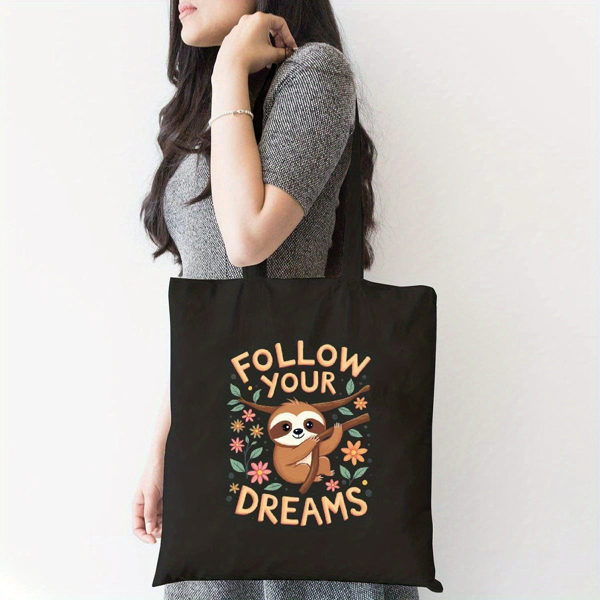 Follow Your Dreams Sloth Canvas Bag