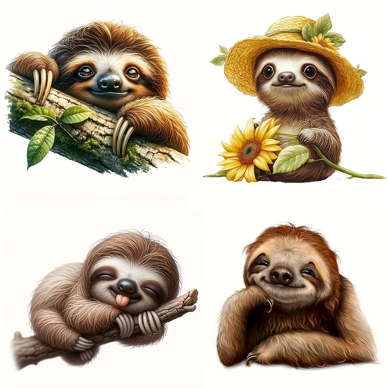 4 piece Adorable Sloth Vinyl Decal Sticker