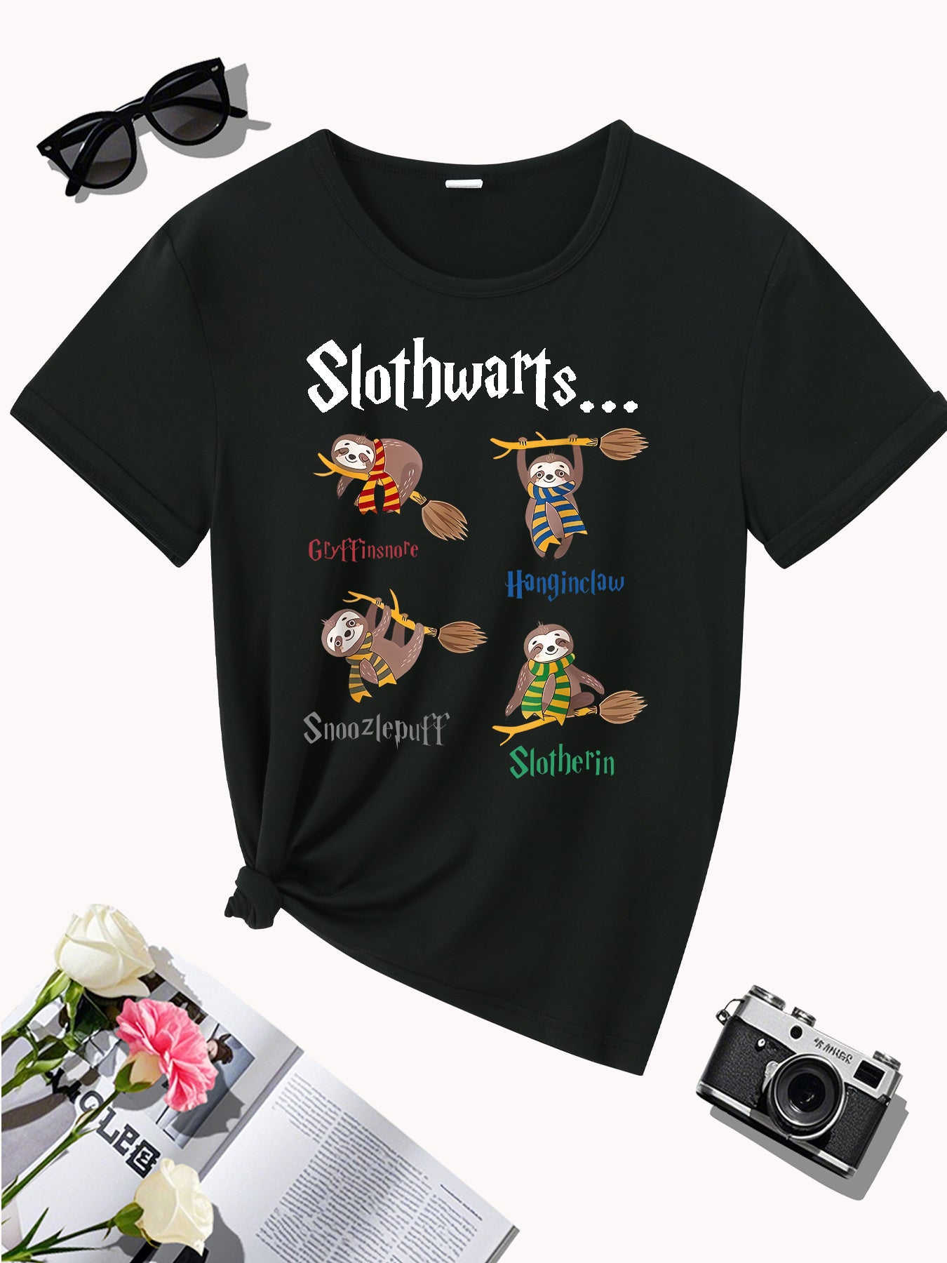 Slothwarts Round Neck T-Shirt