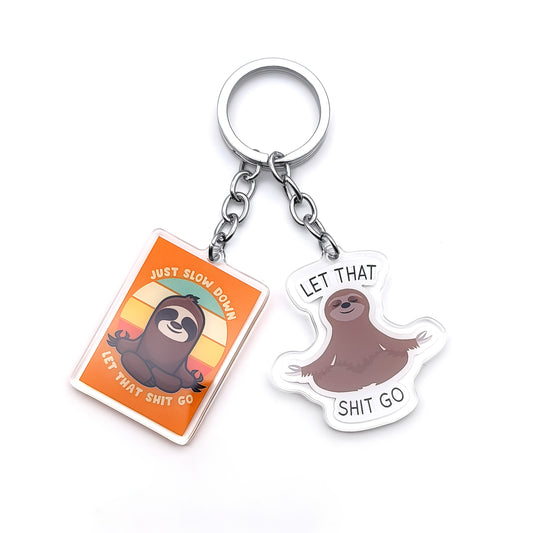 Meditating Sloth Key Ring