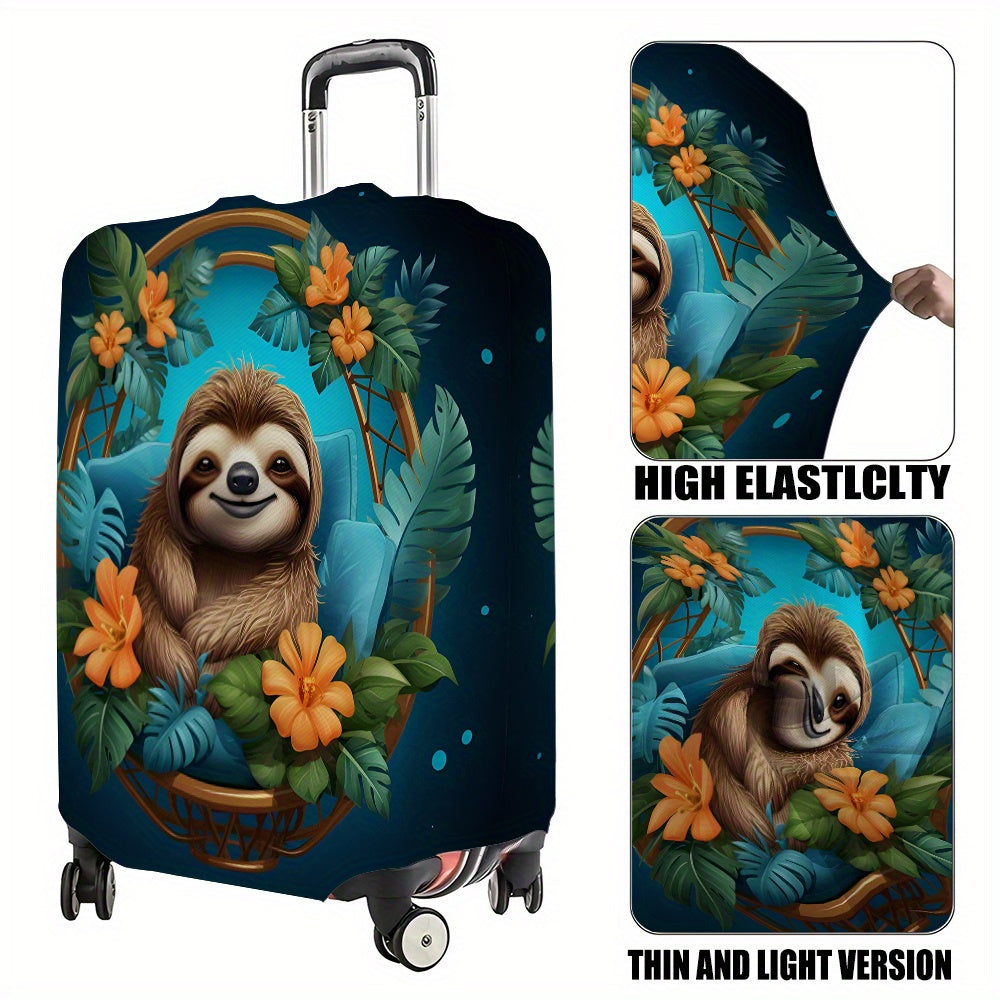 Vibrant Tropical Sloth Suitcase Cover