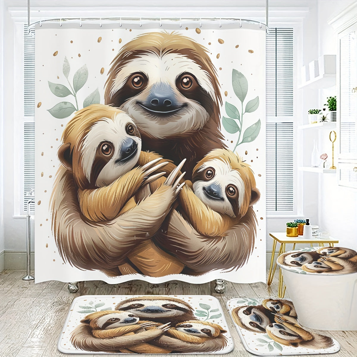 Adorable Sloth Themed Bathroom Set