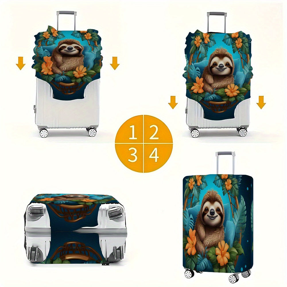 Vibrant Tropical Sloth Suitcase Cover