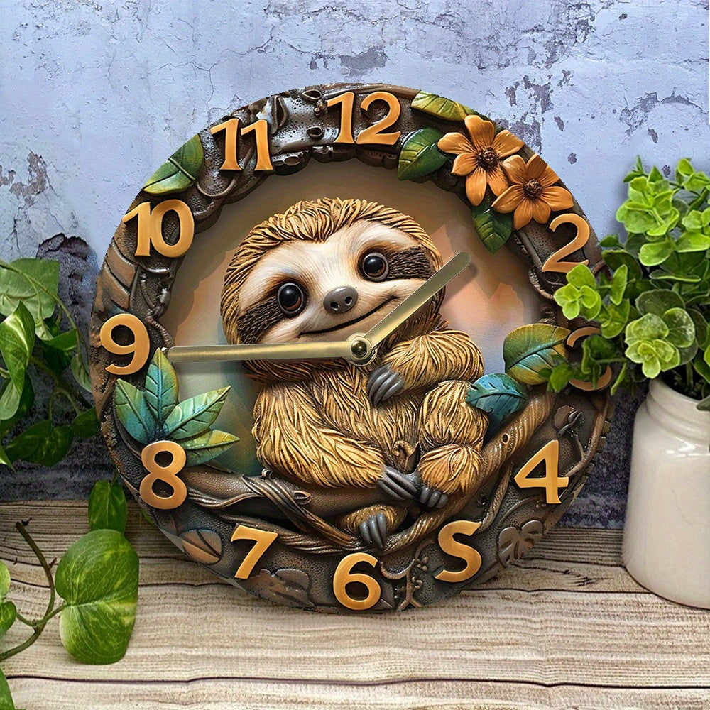 Sloth Themed Silent Wall Clock