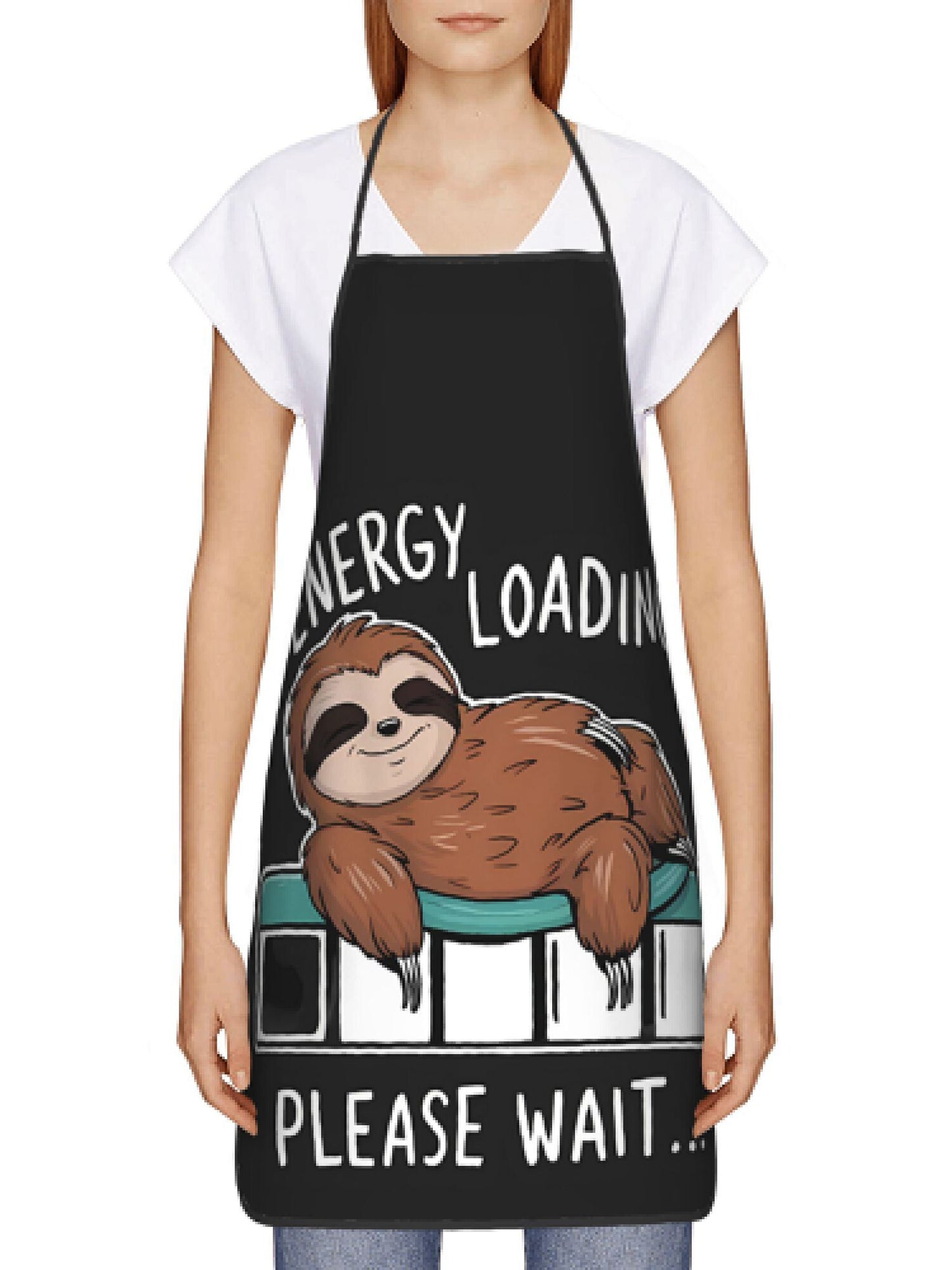 Energy Loading Please Wait Sloth Apron