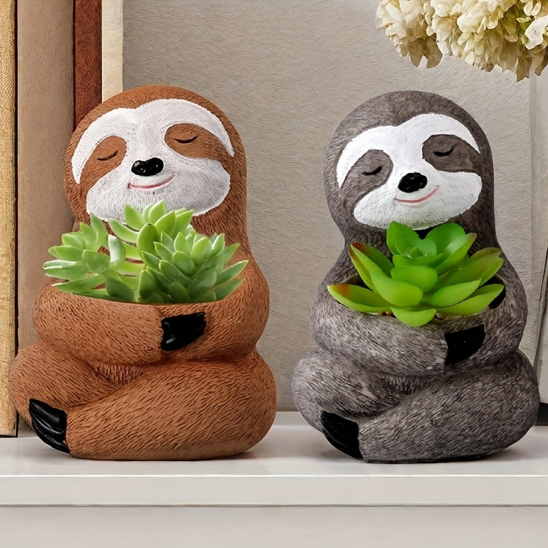 Resin Sloth Planter Pots