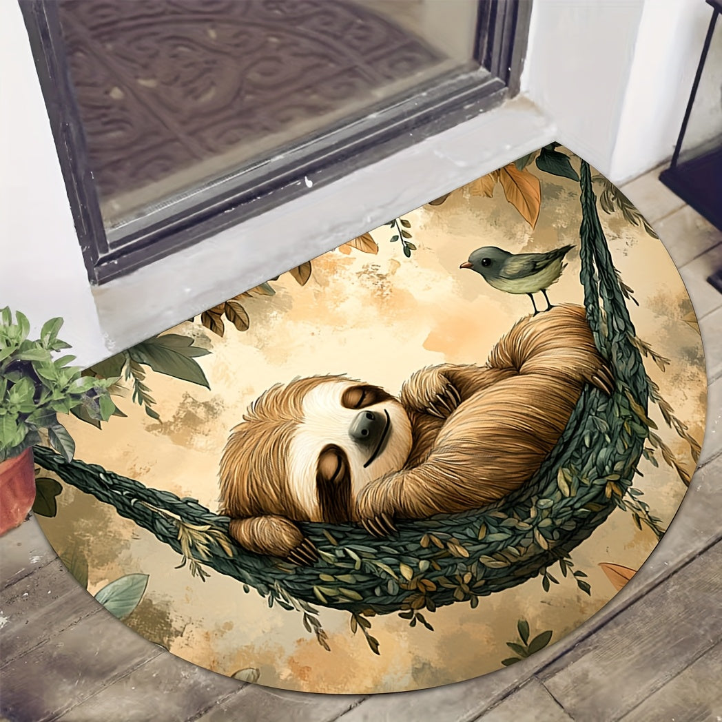 Half Circle Sloth Door Mat