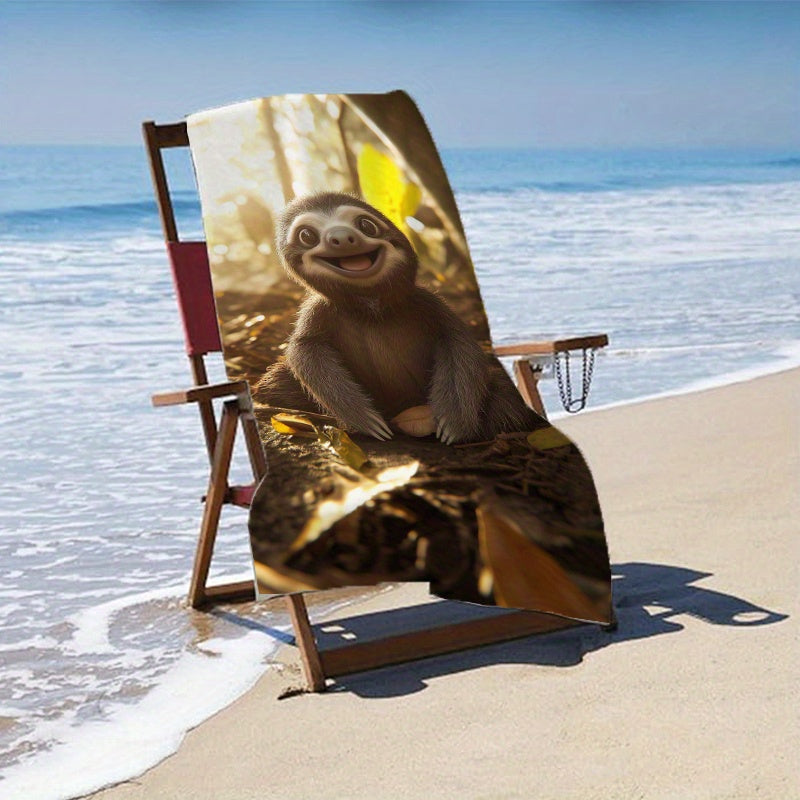 Tropical Sloth Beach Towel