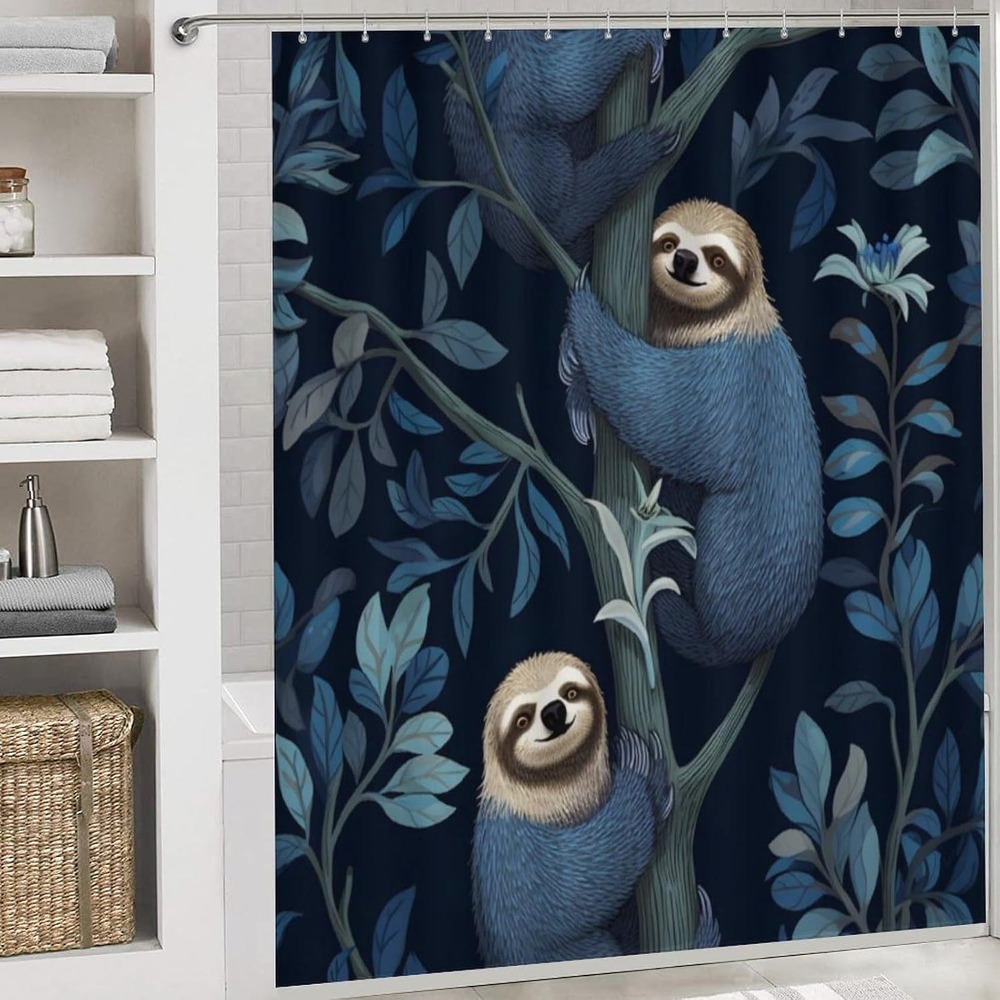 4 piece Sloth Shower Curtain and Bathroom Set