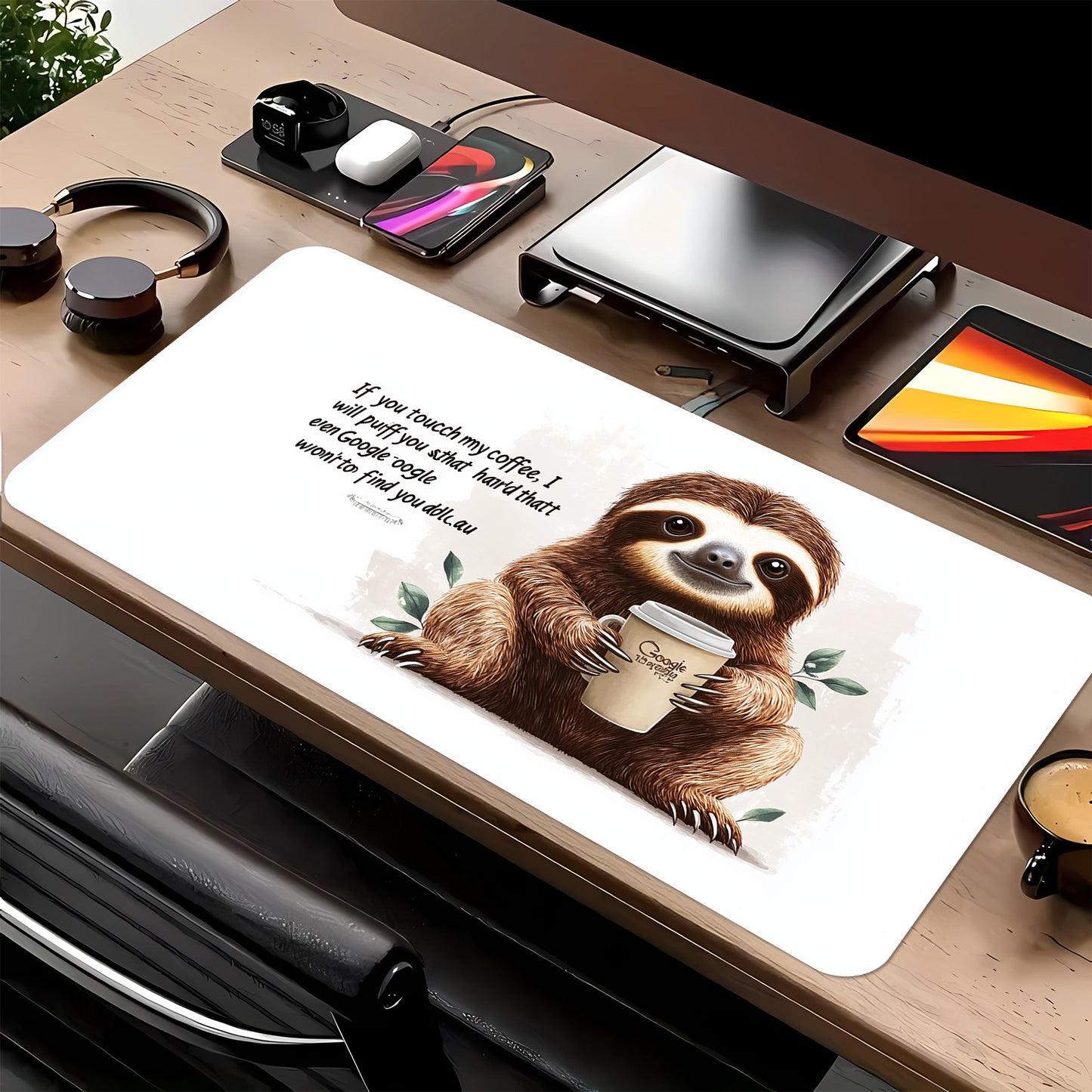 Charming Quote Sloth Mouse Pad