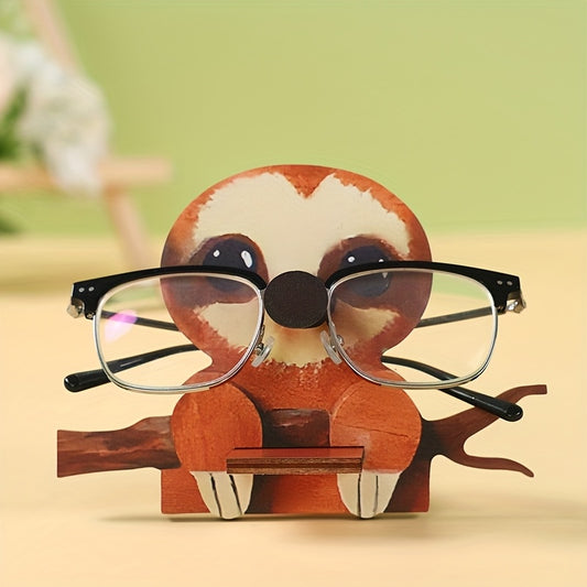 Wooden Carved Sloth Glasses Holder