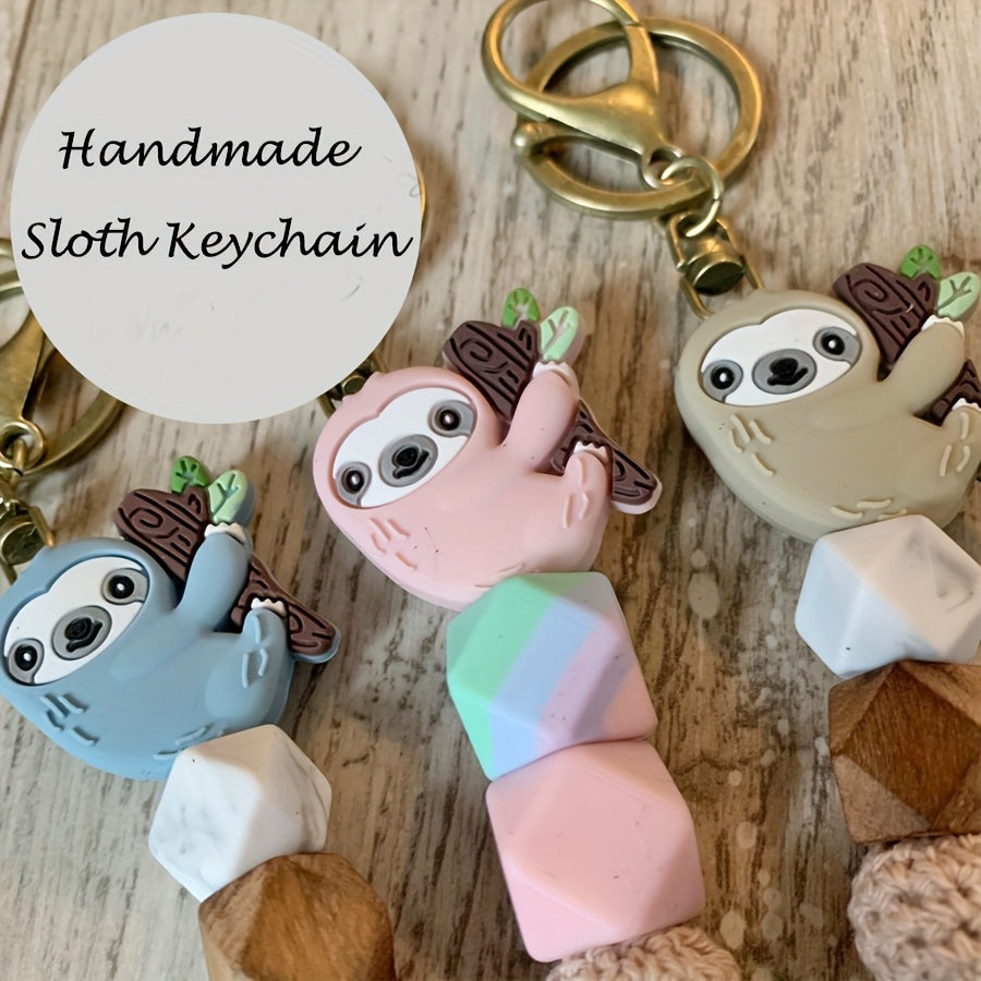 Handcrafted Silicone Sloth Keychain