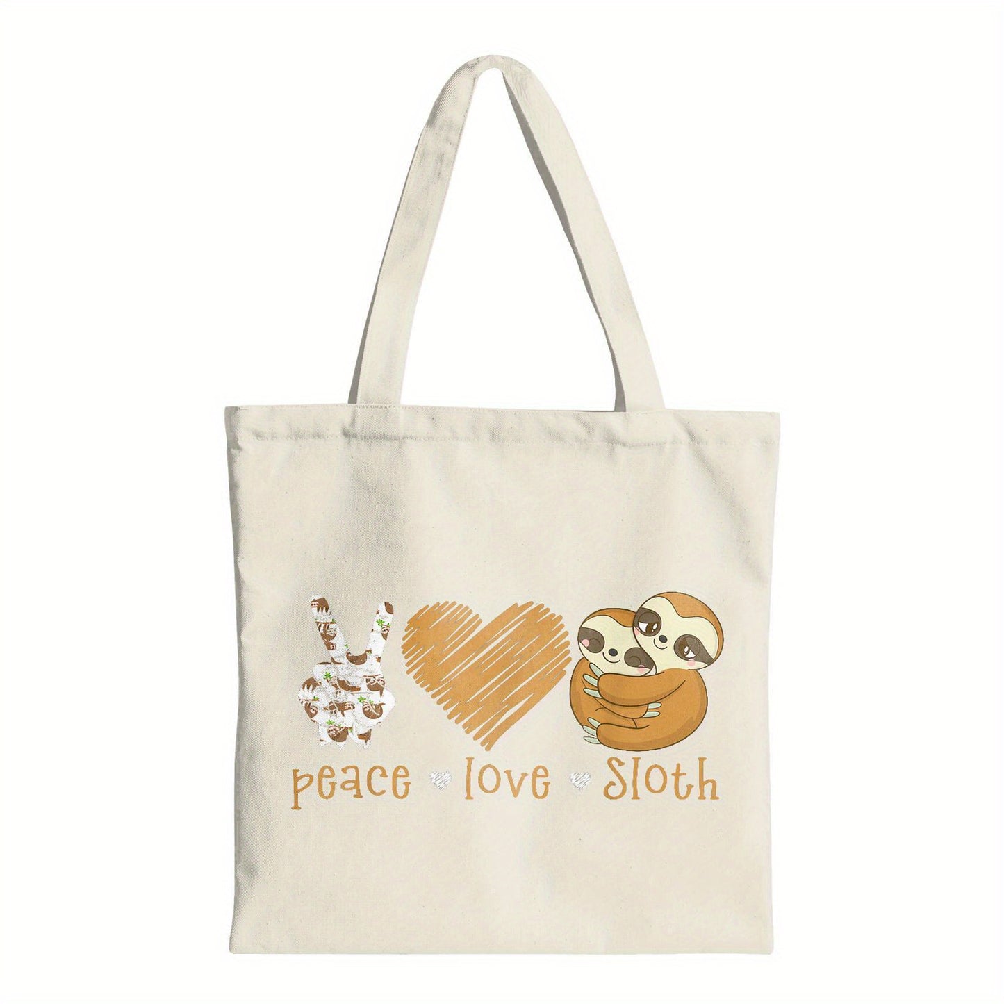 Peace Love Sloth Canvas Tote Bag