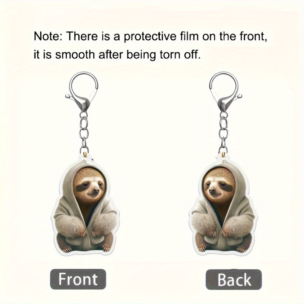 Acrylic 2D Sloth Keychain