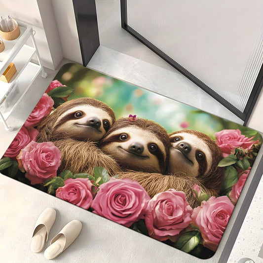 Sloth & Roses Door Mat