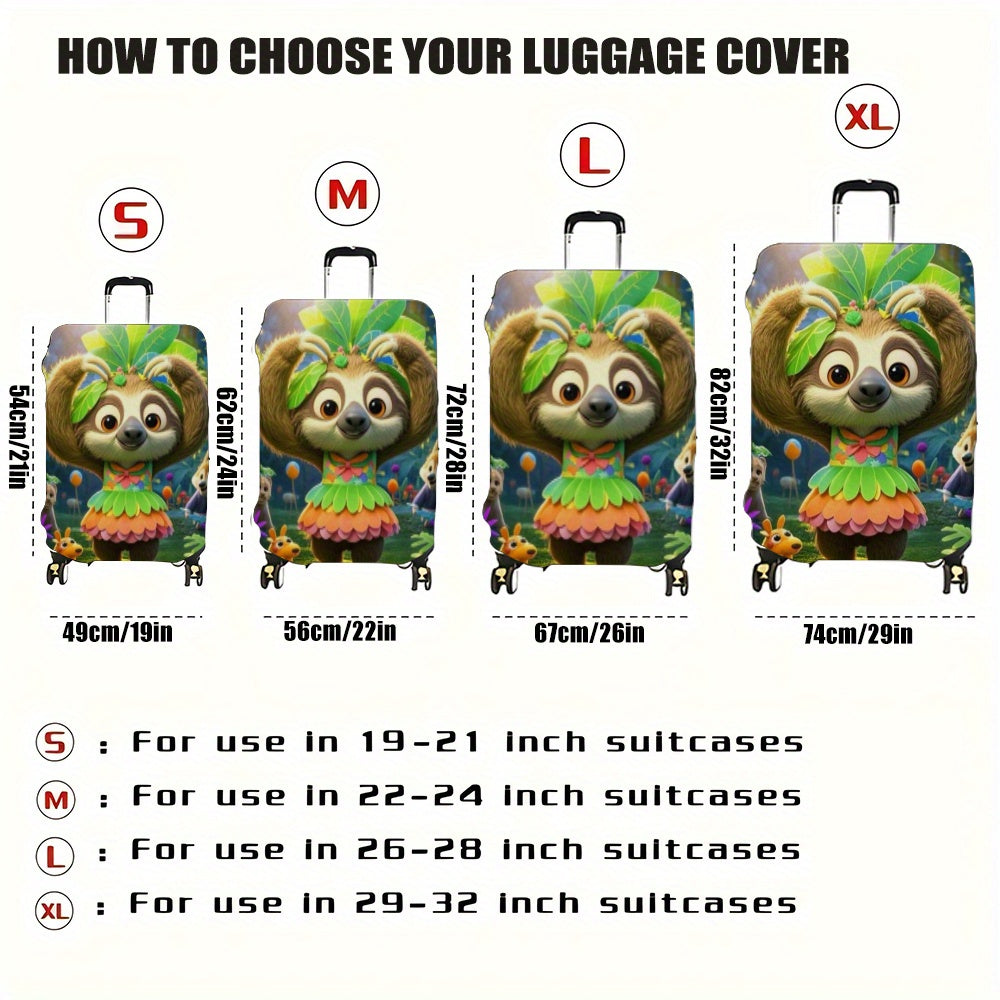 Vibrant Tropical Sloth Luggage Cover