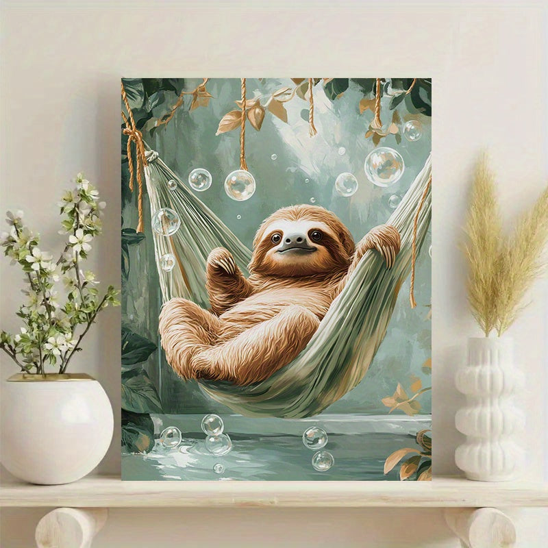 Modern Abstract Sloth Canvas Art Print