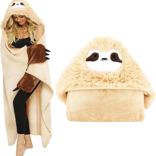 Sloth Wearable Hooded Blanket
