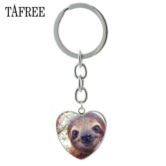 Heart Shape Sloth Face Keyring