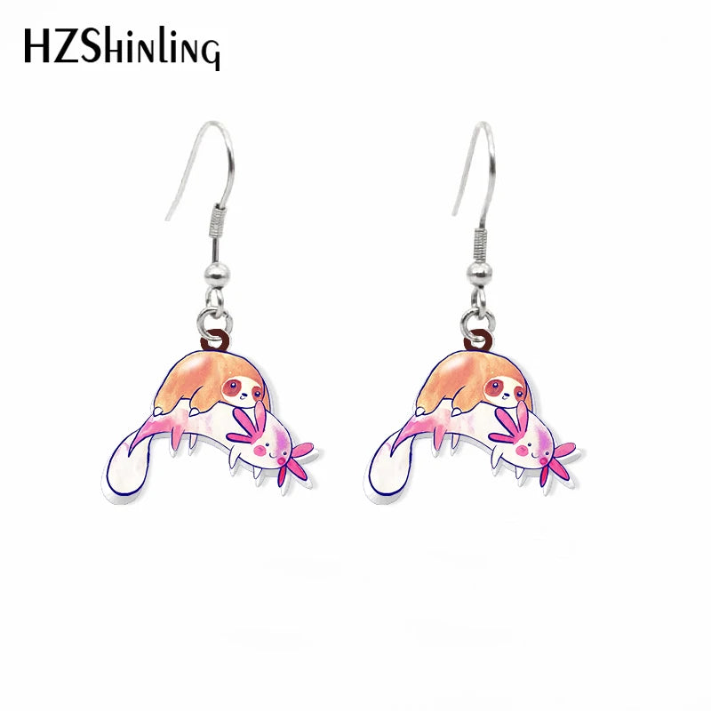 Sloth Acrylic Hook Earrings
