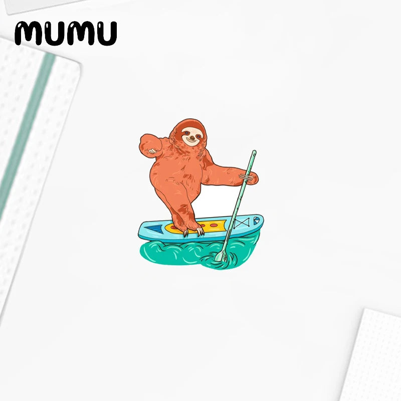 Sloth Surfing Acrylic Badges