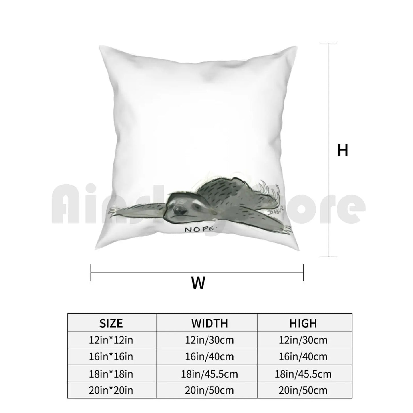 Nope Sloth Cushion Cover