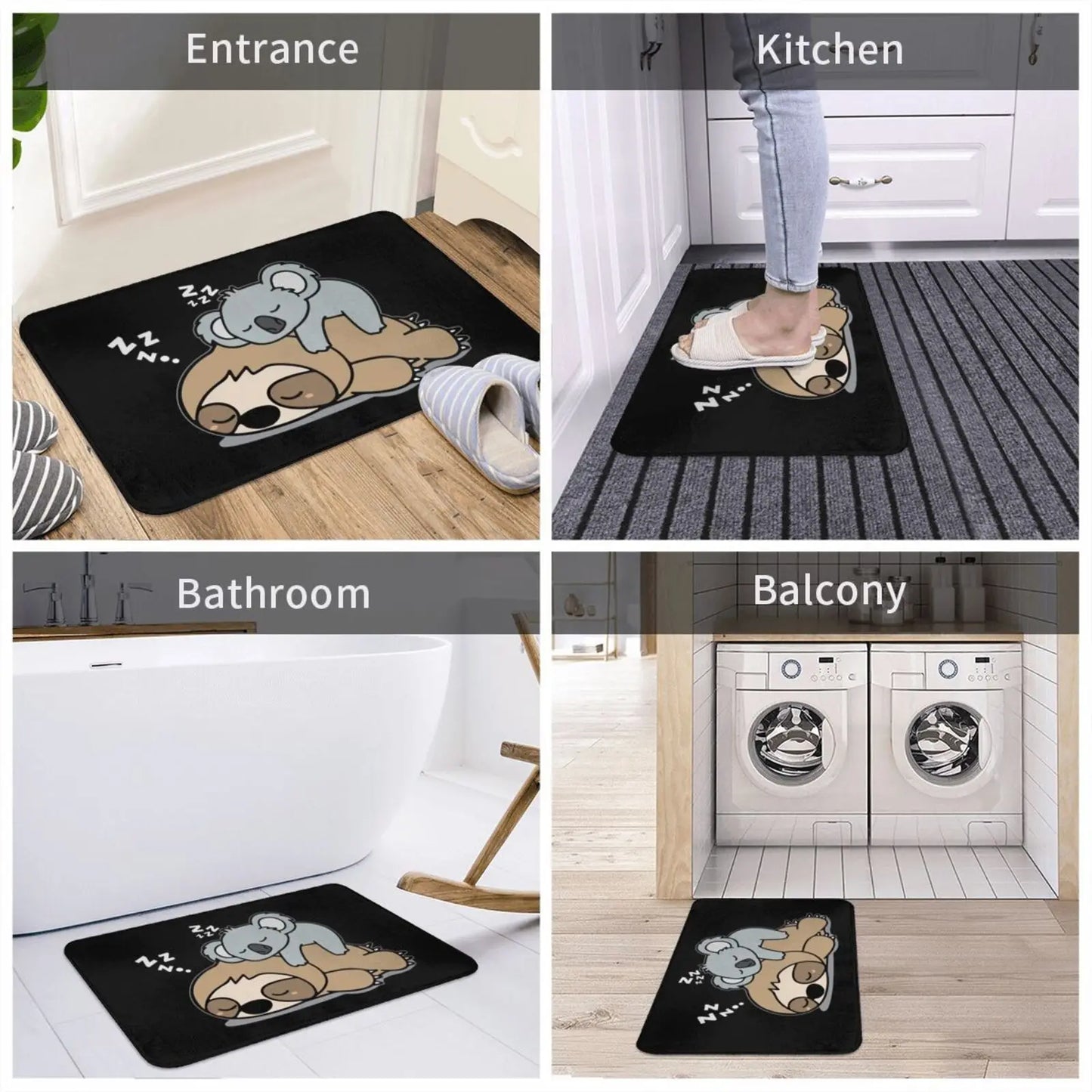 Cute Funny Lazy Sloth With Lazy Koala Bear Mat