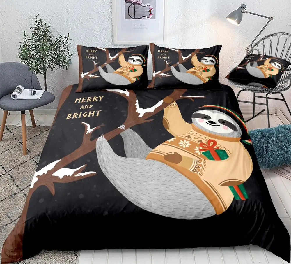 Merry & Bright Sloth Duvet Covet Set