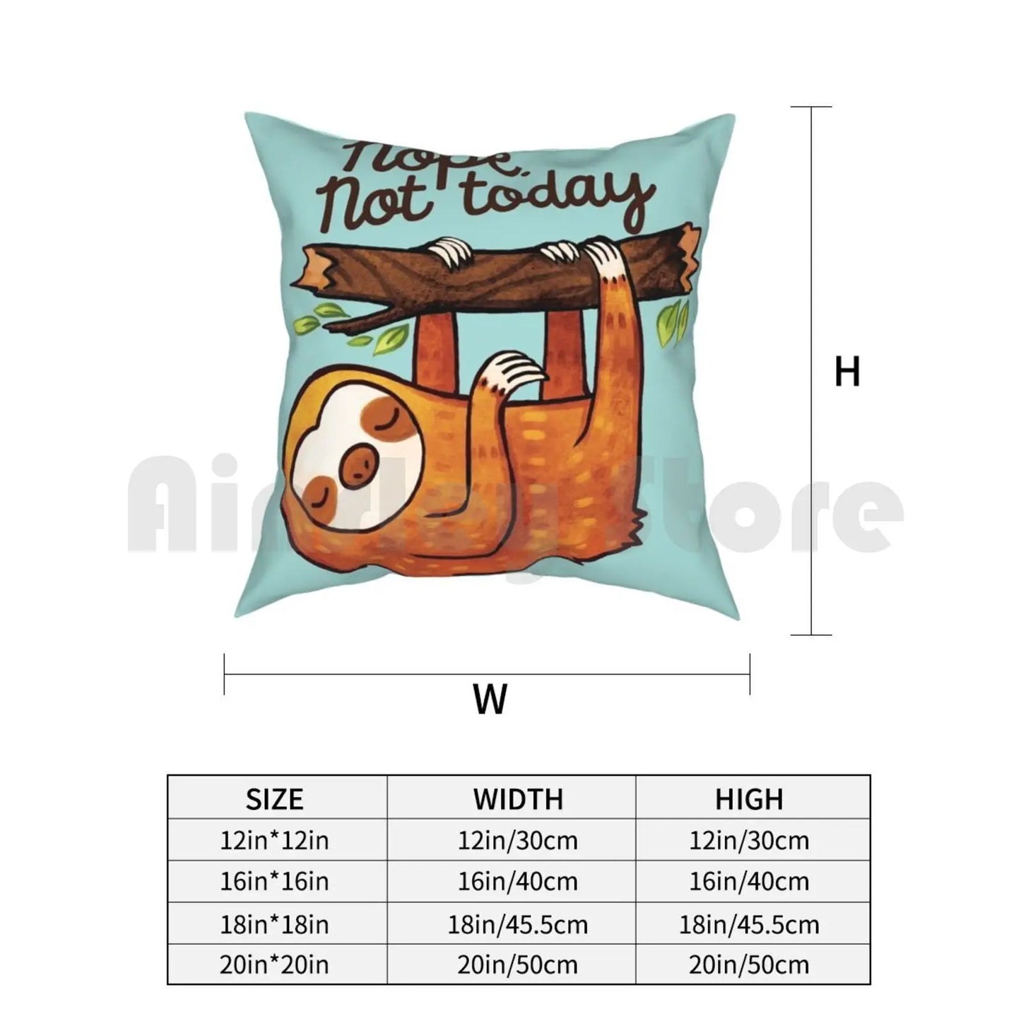 Sloth Nope Not Today Cushion Cover