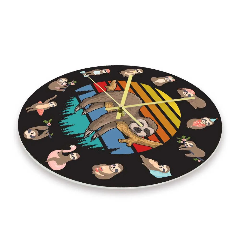 Lazy Sleeping Sloth Wall Clock