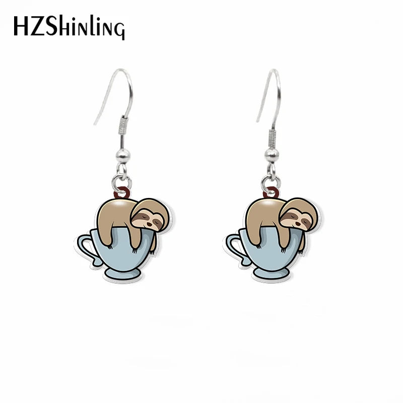 Sloth Acrylic Hook Earrings