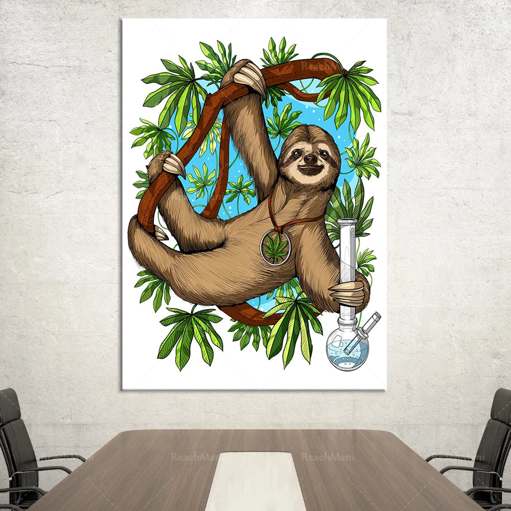 Sloth Weed Wall Art